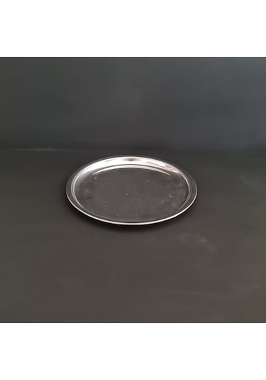 6 Adet Paslanmaz Çelik Diplomat Tabak 430 Kalite Tatlı & Pasta Servis Tabağı 18 Cm Gümüş