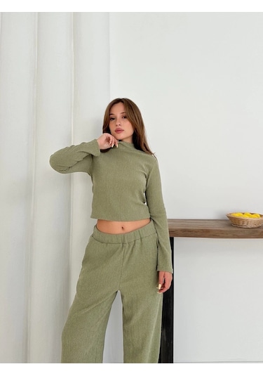 Balıkçı Yaka Örme Takım Mint St265865 Mint