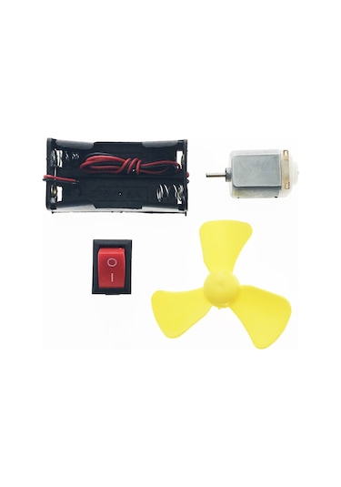 Hobi Motor Deney Seti Dc Motor. Anahtar. Pil Yatağı. Pervane Set