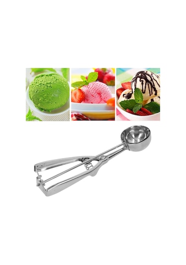 Xiyyadms Çelik Paslanmaz Dondurma Kaşığı Küçük Boy - Pratik Kollu Tetikli, Dough Ve Un Ölçümüne Uygun, Sağlıklı Yemekler İçin Çok Amaçlı Araç Diğer