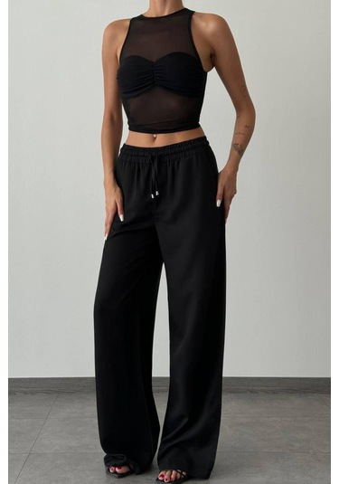 Lacarino 7636 Plazzo Kadın Pantolon Siyah