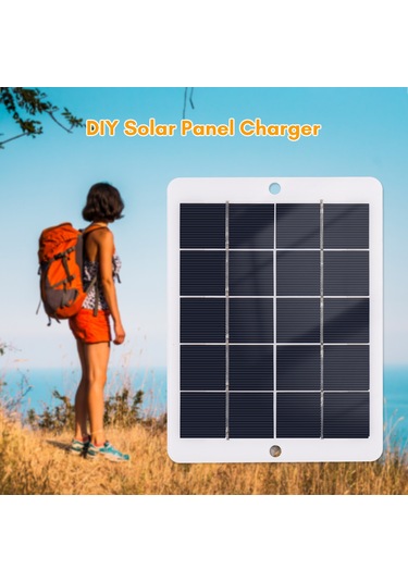 Mufunye 5v 3w Usb Güneş Paneli - Taşınabilir Güneş Şarj Cihazı, 50cm Kablolu, Dağcı Kanca İle