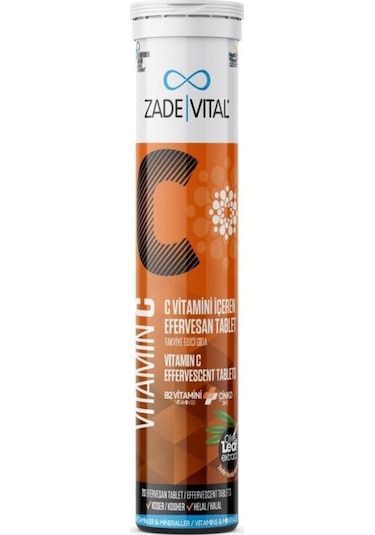 Zade Vital   Vitamin C 20 Efervesan Tablet