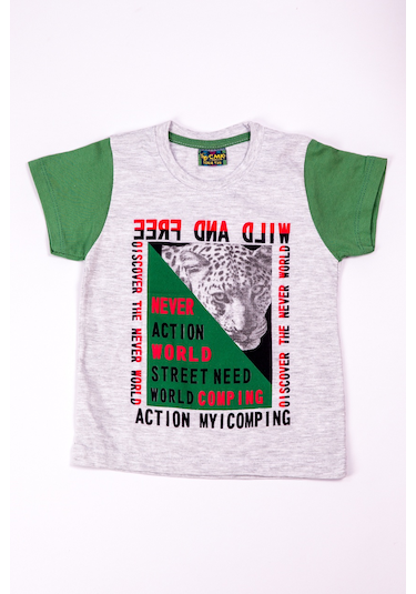 Hçm Erkek Çocuk Tshirt Baskılı A30 Gri