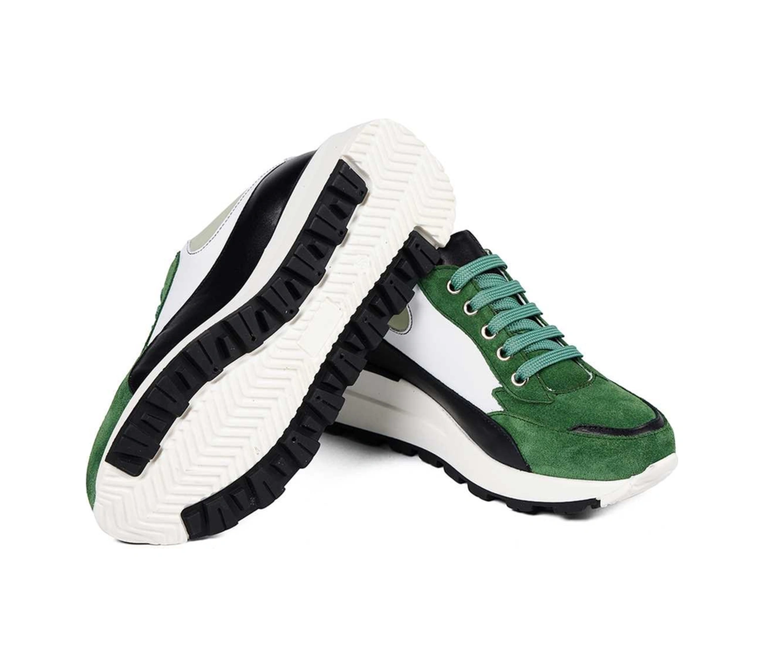 Bestello Bağcıklı Termoplastik Sneaker 101-evaıt-07 Kadın Ayakkabı Yesıl-sıyah