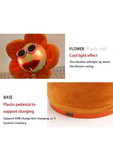 Sunflower Sax Style Bluetooth Plush Children Adult Toy ,support Usb Charging & Red
