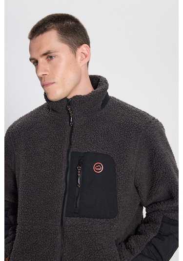 Wrangler All Terrain Gear Relaxed Fit Geniş Kesim Antrasit Sherpa Ceket W232218003 Antrasit