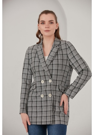 Alexander Gardi Alexandergardı Ekoseli Blazer Ceket (B22-20401)