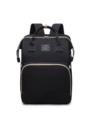 Geniş Kapasiteli Anne Bebek Bakım Süt Sırt Çantası Siyah