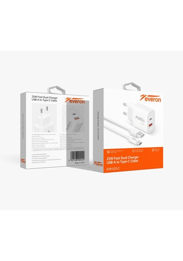 Everon EVR-023-C 25W Pd-usb Şarj Başlığı Ve Type C Kablo