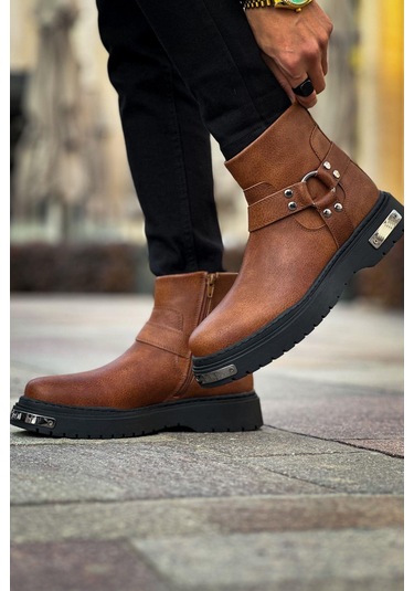 Derije Erkek Fermuarlı Bot Taba Mn227 Taba