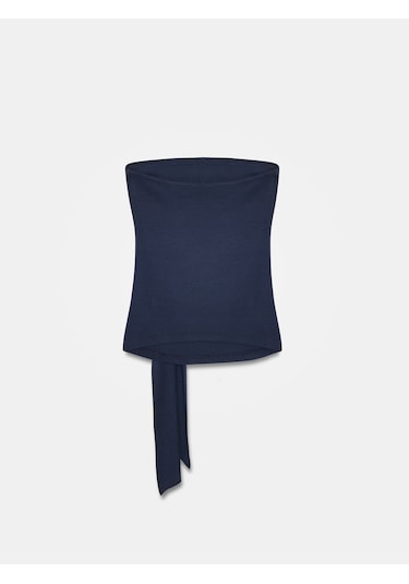 Dilvin 32841 Bağlamalı Bandeau Top-k.lacivert