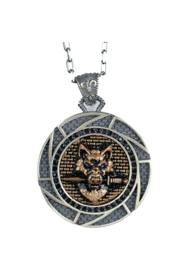 Erkekler İçin 925 Ayar Gümüş Kolye - Hayvan Temalı, Gotik Temalı Takı Kurt Gümüş