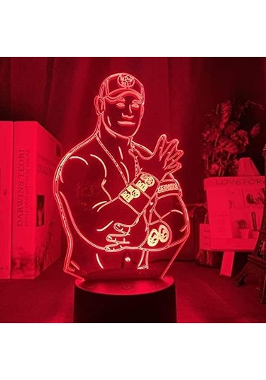 Güreş Yıldızı Karakter Gece Lambası 3d Gece Lambası Led Gece Lambası 3d İllüzyon Gece Işıkları Noel Hediyesi İçin Renk Değiştiren Masa Lambası 7 Renk Çok Renkli