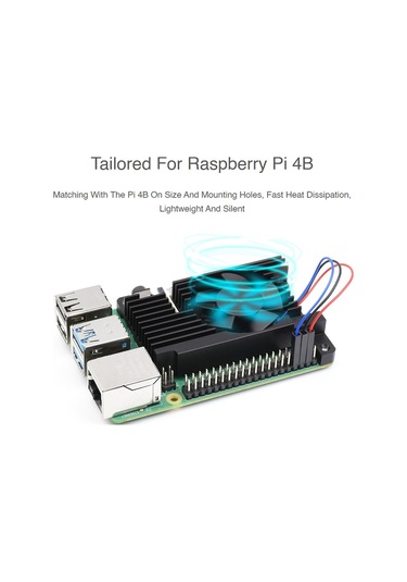 Raspberry Pi 4b İçin Waveshare Özel Hepsi Bir Arada Alüminyum Alaşımlı Soğutma Fanı