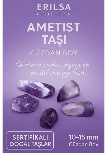 Sertifikalı Ametist Taşı Kütle 10-15 Mm Sevgi Huzur Ve Pozitif