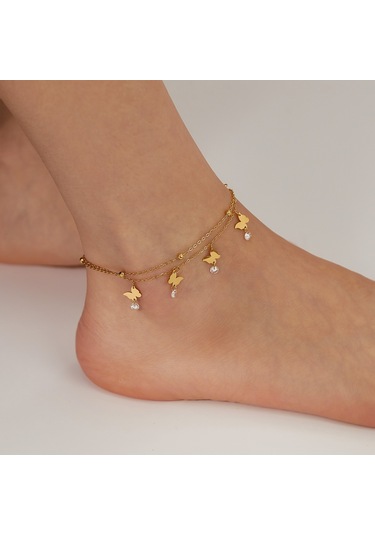 Sones Opk Gz200 Çift Katmanlı Paslanmaz Çelik Kelebek Bileklikler Altın