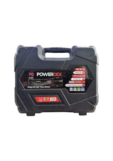 50 Watt 5000 Lümen Profesyonel Büyük Şarjlı Avcı El Feneri Pd-12500 Çok Renkli