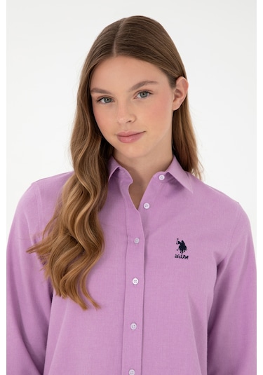 U.s. Polo Assn. Kadın Lila Gömlek Desenli 50297012-vr034 Lila