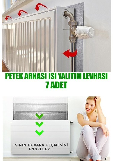 7 Adet Petek Kalorifer Radyatör Arkası Folyolu Plaka Isı Yalıtım