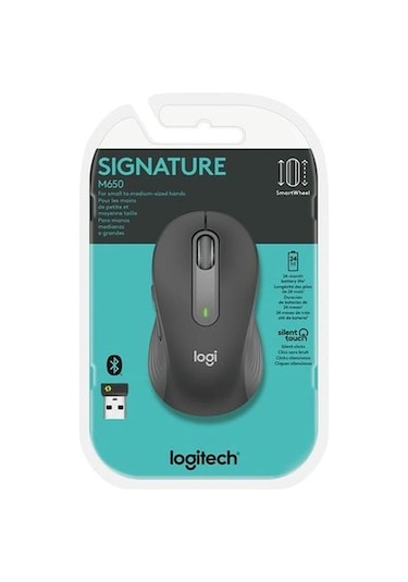 Logitech M650 910-006253 Signature Sessiz Kablosuz Optik Mouse