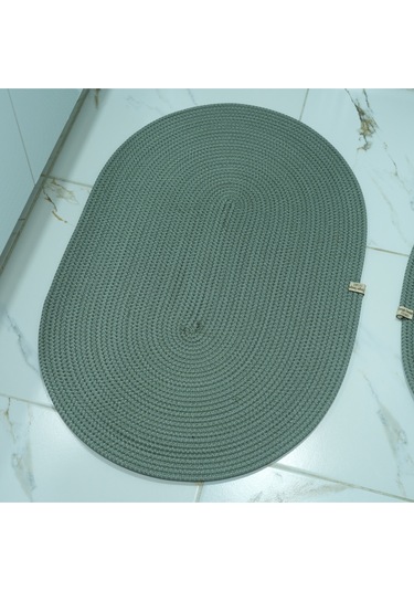 Zengin Supla 2'li Banyo Paspas Set Su Yeşili