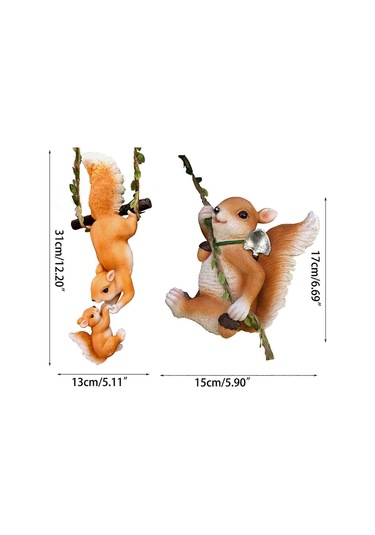 Yaratıcı Reçine Sincap Bahçe Dekorasyonu Ev Dış Mekan Aksesuarları Simüle Hayvan Süsleri Kolye Bahçe Minyatürlerianne Ve Çocuk Kare