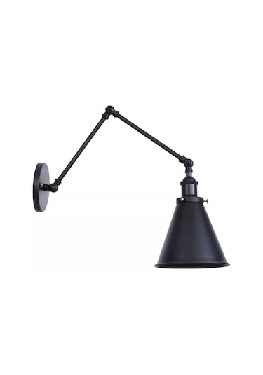 Rys Retro Metal Akrobatik Mafsallı Dekoratif Rustik Duvar Aplik Siyah