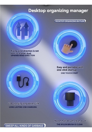 Savoringdetails Masaüstü Temizleyici Elektrikli Süpürge Masa Süpürgesi Mini Elektrikli Süpürge A