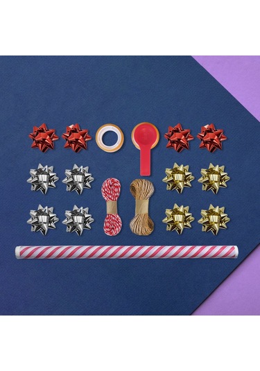 Kırmızı Verev Beyaz Ambalaj Kağıdı Seti 10 Rulo Kağıt 70x100 C