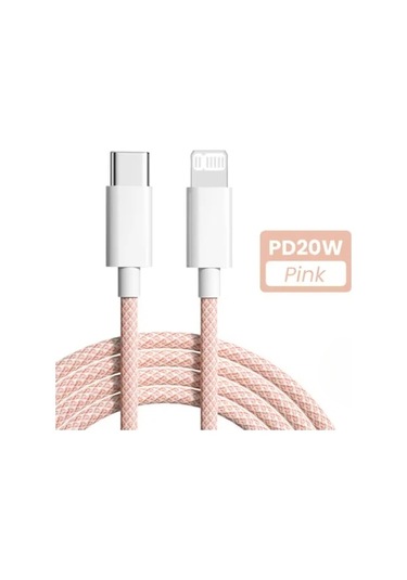 Hongmei İphone 14 13 12 11 Pro Max Xs 8 Ve İpad Uyumlu İçin 20w Usb C Hızlı Şarj Kablosu Pembe 2m