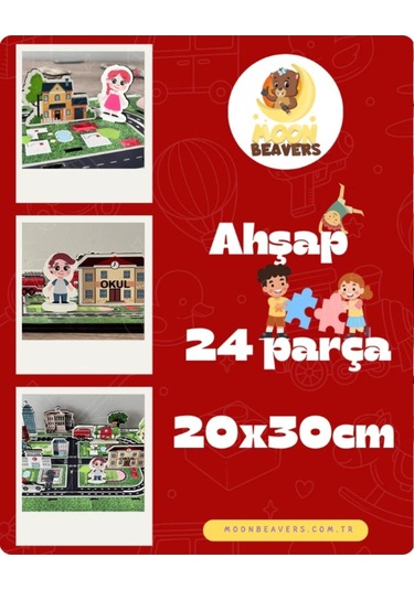 Şehir Kurma Oyunu - Benim Şehrim Ahşap Oyunu - Eğitici Ve Eğlenceli Ahşap Oyuncak