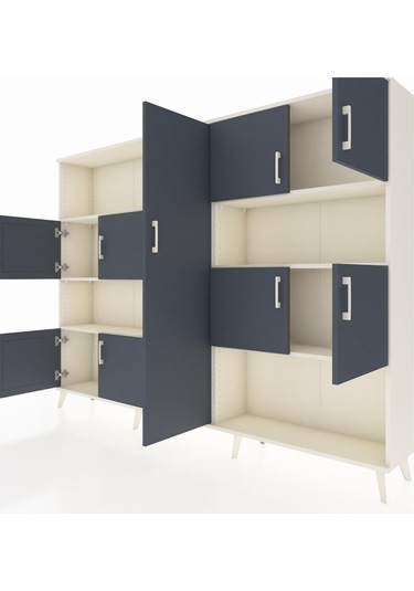 Arges Dolap 10 Raflı 9 Kapaklı 220x30x163 Aytaşı-antrasit/aytaşı Aytaşı-antrasit/aytaşı