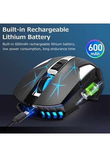 Novahub Usb Kablosuz Hxsj T300 Ergonomik Fare - 3 Dpı Ayarı, 600mah Pil, 7 Tuşlu Optik Mouse Optik