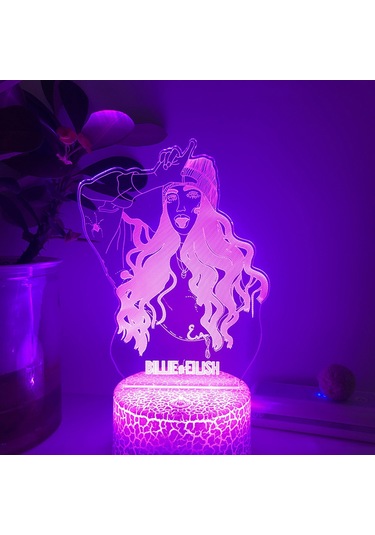 3d Led Gece Lambası Amerikan Pop Şarkıcısı 3d İllüzyon Lambası Yatak Odası Dekoratif Lambaları --- Çatlak Koltuk Çok Renkli