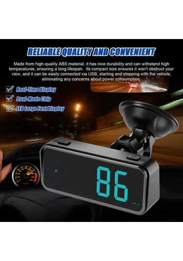 Youtek Araç Hud Gps Hız Göstergesi: Renkli Led Ekran, Hız Uyarısı, Çift Mod Çip İle Gerçek Zamanlı Veri