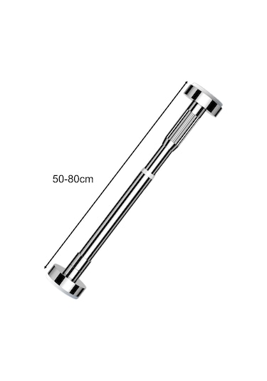 Homyl Ayarlanabilir Dolap Çubuk Balkon Yatak Odası Asılı 0,5-ila-0,8-m-gümüş Gümüş Diğer