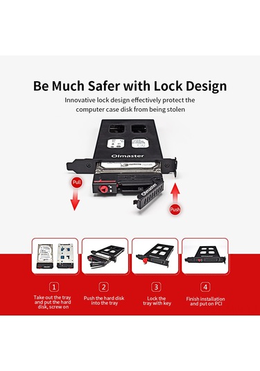 Moveevo Oımaster Pcı Slot 2.5" Sata Hdd/ssd Kutusu, Tam Metal Kasa, Anahtar Kilitli, 6gbps Transfer, Led Gösterge, 9.5mm Destek