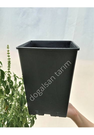 10 Adet 8 Lt Kare Üretim Saksısı Siyah Saksı Fide Saksı