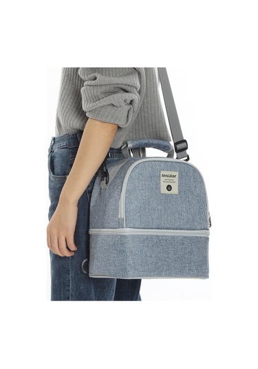 Neevoyu Denim Mavi Emzik Muhafaza Çantası - 3 Katlı Tasarım, 3 Biberon + Emziği Aksesuarı Taşıma Kapasitesi, Lezzeti Tazeliği Sağlar Mavi