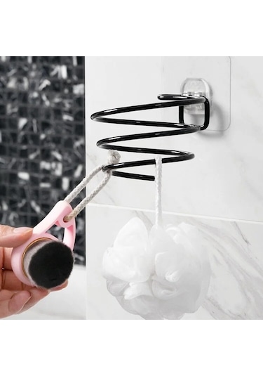 Alper Banyo Siyah Güçlü Yapışkanlı Fön Makinesi Askısı Fön Makinesi Tutucu Siyah