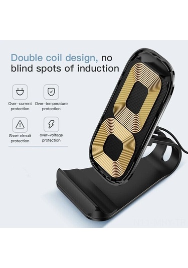 Monyee 15w Hızlı Kablosuz Şarj Aleti Metal Telefon Tutucu İphone, Xiaomi, Samsung, Motorola Uyumlu Çoklu Cihaz İçin Diğer
