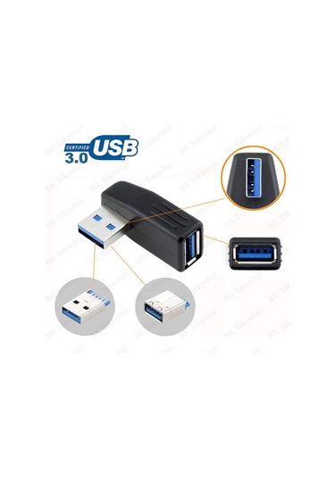 Usb 3.0 Sağ Açılı Konnektör Erkek Dişi 90 Derece Uzatma Adaptörü