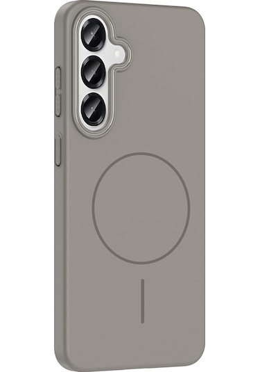 Galaxy S25 Kılıf Magsafe Şarj Özellikli Ruby Sert Kılıf Gri