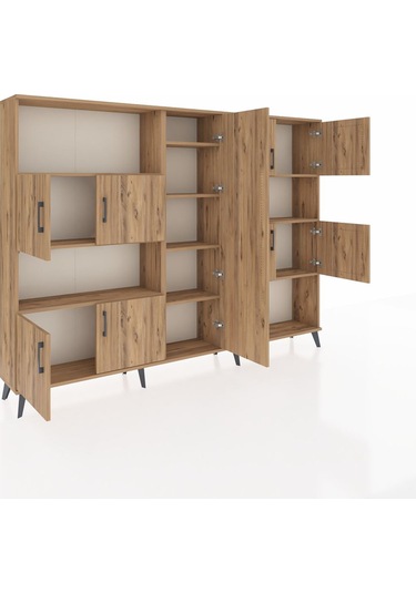 Arges Dolap 10 Raflı 9 Kapaklı 220x30x163 Çam-çam Çam-çam