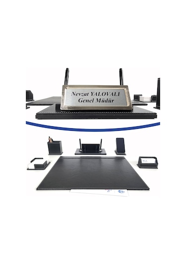 Prozenis Karasu Metal İsimlikli Deri Sümen Takımı 6 Parça