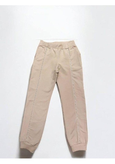 Kız Çocuk Kapüşonlu She Is Me Yazılı Eşofman Takım-15365 Bej