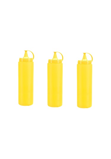 Mayonez Sos Şişesi - 1000ml Dev Boy Sarı 3 Adet