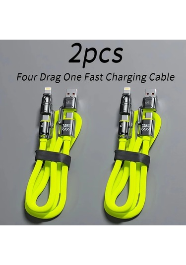Userfriendly11 2 Adet Sarı 240w 4ü 1 Arada Hızlı Şarj Kablosu 1m İphone Uyumlu İpad Galaxy Macbook İçin