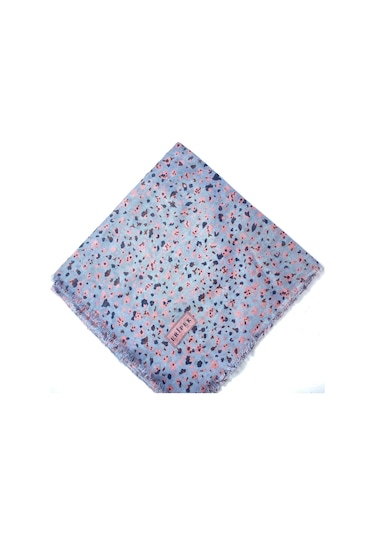 Saçaklı Pamuk Tülbent - 05504 - 95 X 95 / Gri,somon - 06 Gri,somon - 06